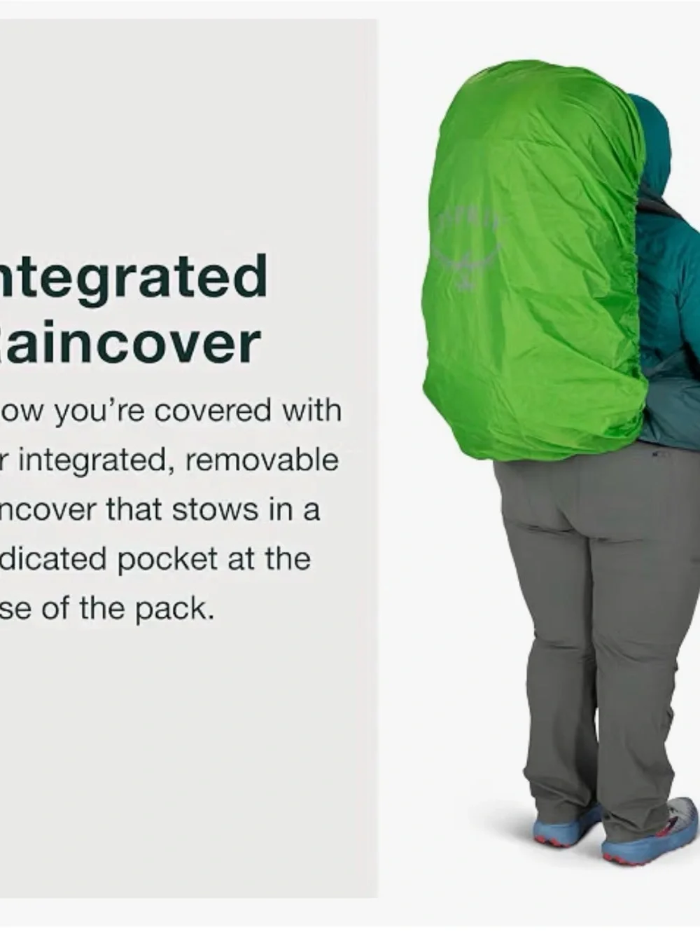 OSPREY Renn 65 Backpack in Charcoal with Teal Accents